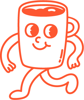illustration café personnifié