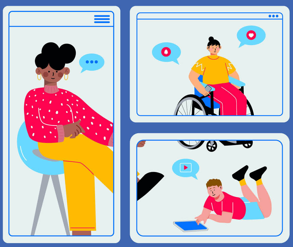 Illustration de personnages qui dialoguent